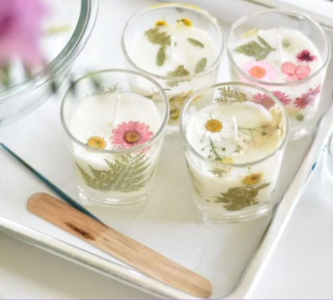 صنع شمعة الورد | Flowers Candle making